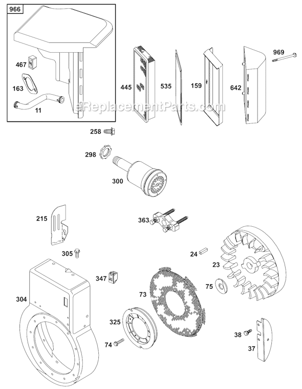 Page F Diagram and Parts List for 19C400SERIES  Briggs and Stratton Engine